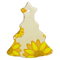 Sunflowers Flower Floral Yellow Christmas Tree Ornament (two Sides) by Mariart
