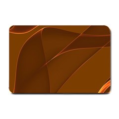 Brown Background Waves Abstract Brown Ribbon Swirling Shapes Small Doormat  by Nexatart