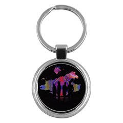 Abstract Surreal Sunset Key Chains (round)  by Nexatart