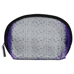 Purple Square Frame With Mosaic Pattern Accessory Pouches (large)  by Nexatart