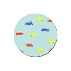 Car Yellow Blue Orange Magnet 3  (round) by Mariart