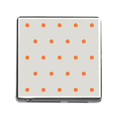 Diamond Polka Dot Grey Orange Circle Spot Memory Card Reader (square) by Mariart