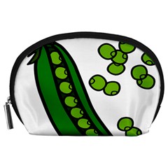Peas Green Peanute Circle Accessory Pouches (large)  by Mariart
