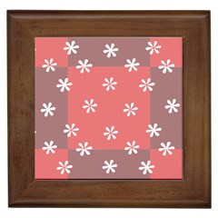 Seed Life Seamless Remix Flower Floral Red White Framed Tiles by Mariart