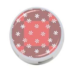 Seed Life Seamless Remix Flower Floral Red White 4-port Usb Hub (two Sides)  by Mariart