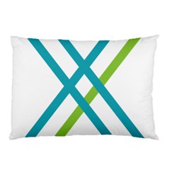 Symbol X Blue Green Sign Pillow Case by Mariart