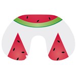 Watermelon Slice Red Green Fruite Travel Neck Pillows Back