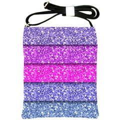 Violet Girly Glitter Pink Blue Shoulder Sling Bags by Mariart