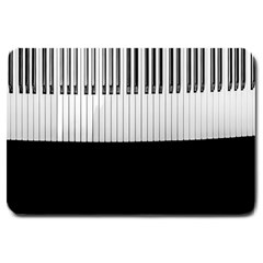 Piano Keys On The Black Background Large Doormat  by Nexatart
