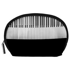 Piano Keys On The Black Background Accessory Pouches (large)  by Nexatart