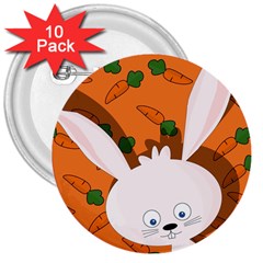 Easter Bunny  3  Buttons (10 Pack)  by Valentinaart