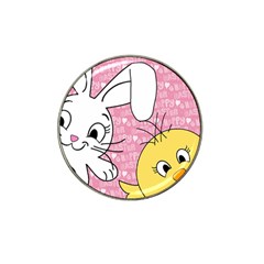Easter Bunny And Chick  Hat Clip Ball Marker (4 Pack) by Valentinaart
