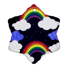 Rainbow Animation Snowflake Ornament (two Sides) by Nexatart