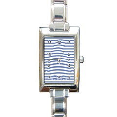 Animals Illusion Penguin Line Blue White Rectangle Italian Charm Watch by Mariart