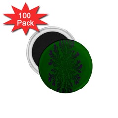 Dendron Diffusion Aggregation Flower Floral Leaf Green Purple 1 75  Magnets (100 Pack)  by Mariart