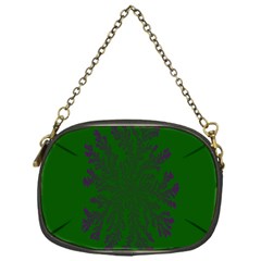 Dendron Diffusion Aggregation Flower Floral Leaf Green Purple Chain Purses (one Side)  by Mariart