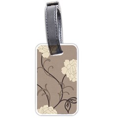 Flower Floral Black Grey Rose Luggage Tags (one Side)  by Mariart