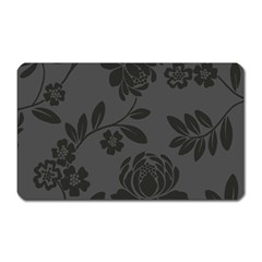 Flower Floral Rose Black Magnet (rectangular) by Mariart