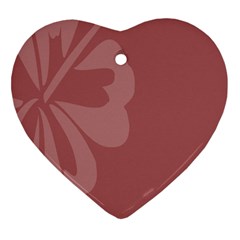 Hibiscus Sakura Red Ornament (heart) by Mariart