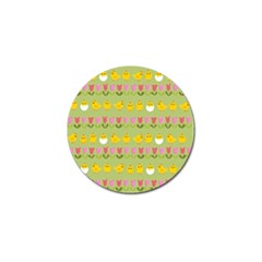 Easter - Chick And Tulips Golf Ball Marker (4 Pack) by Valentinaart