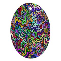 Colorful Abstract Paint Rainbow Ornament (oval) by Mariart