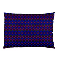 Split Diamond Blue Purple Woven Fabric Pillow Case by Mariart