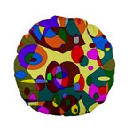 Abstract Digital Circle Computer Graphic Standard 15  Premium Round Cushions Front