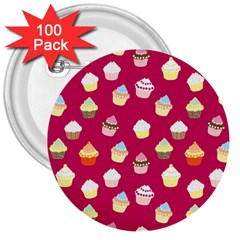 Cupcakes Pattern 3  Buttons (100 Pack)  by Valentinaart