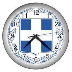 Greece National Emblem  Wall Clocks (silver)  by abbeyz71