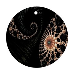 Fractal Black Pearl Abstract Art Round Ornament (two Sides) by Nexatart