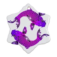 Koi Carp Fish Water Japanese Pond Snowflake Ornament (two Sides) by Nexatart