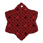 Abstract Background Red Black Snowflake Ornament (Two Sides) Front