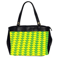Arrow Triangle Green Yellow Office Handbags (2 Sides)  by Mariart