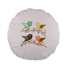 Four Birds Standard 15  Premium Round Cushions by linceazul