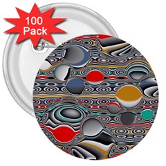 Changing Forms Abstract 3  Buttons (100 Pack)  by digitaldivadesigns