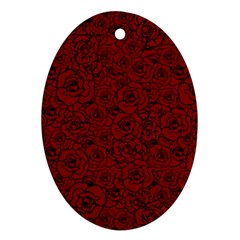 Red Roses Field Oval Ornament (two Sides) by designworld65