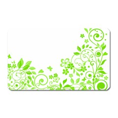 Butterfly Green Flower Floral Leaf Animals Magnet (rectangular) by Mariart