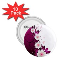 Flower Purple Sunflower Star Butterfly 1 75  Buttons (10 Pack) by Mariart