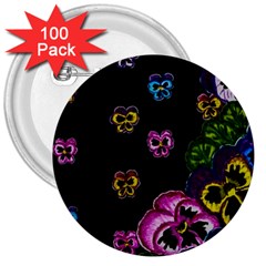 Floral Rhapsody Pt 1 3  Buttons (100 Pack)  by dawnsiegler
