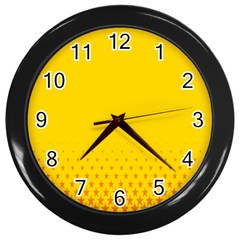 Yellow Star Light Space Wall Clocks (black) by Mariart