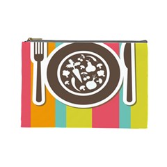 Dinerplate Tablemaner Food Fok Knife Cosmetic Bag (large)  by Mariart