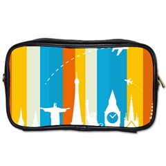 Eiffel Tower Monument Statue Of Liberty Toiletries Bags 2-side by Mariart