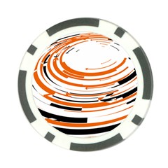 Hole Black Orange Arrow Poker Chip Card Guard by Mariart
