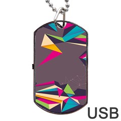 Origami Bird Japans Papper Dog Tag Usb Flash (two Sides) by Mariart