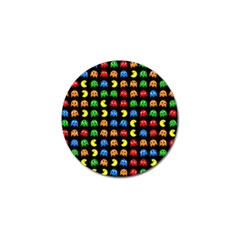 Pacman Seamless Generated Monster Eat Hungry Eye Mask Face Rainbow Color Golf Ball Marker by Mariart
