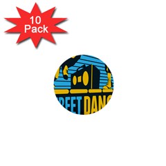 Street Dance R&b Music 1  Mini Buttons (10 Pack)  by Mariart