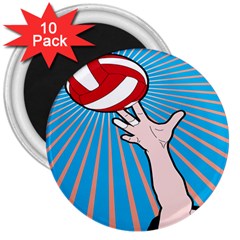 Volly Ball Sport Game Player 3  Magnets (10 Pack)  by Mariart