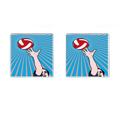 Volly Ball Sport Game Player Cufflinks (square) by Mariart