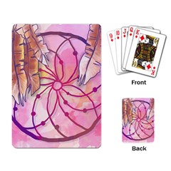 Watercolor Cute Dreamcatcher With Feathers Background Playing Card by TastefulDesigns