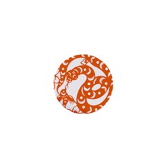 Chinese Zodiac Horoscope Snake Star Orange 1  Mini Buttons by Mariart